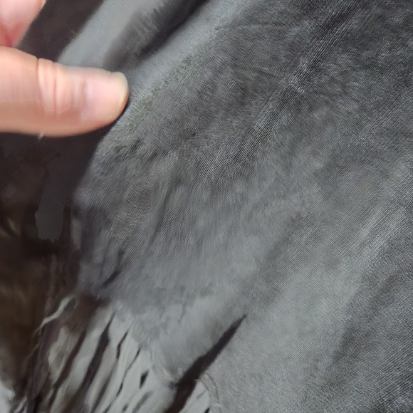 Chico's Black Cardigan With Pleated Mesh Sheer Bottom Lagenlook - Picture 3 of 8